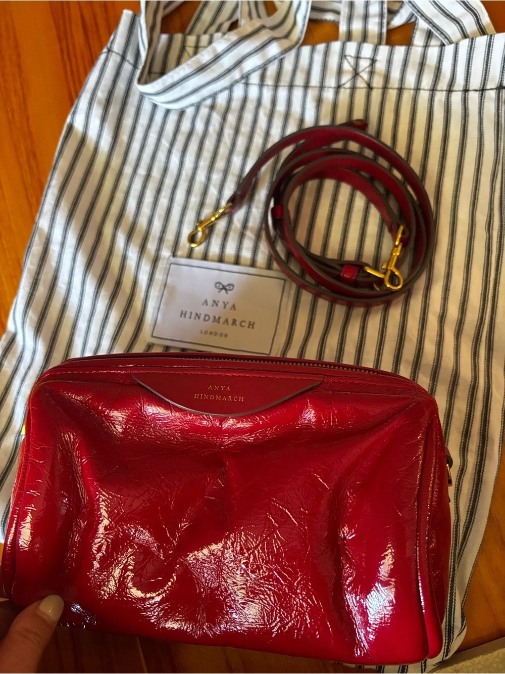 Anya Hindmarch Red Leather Crossbody Bag